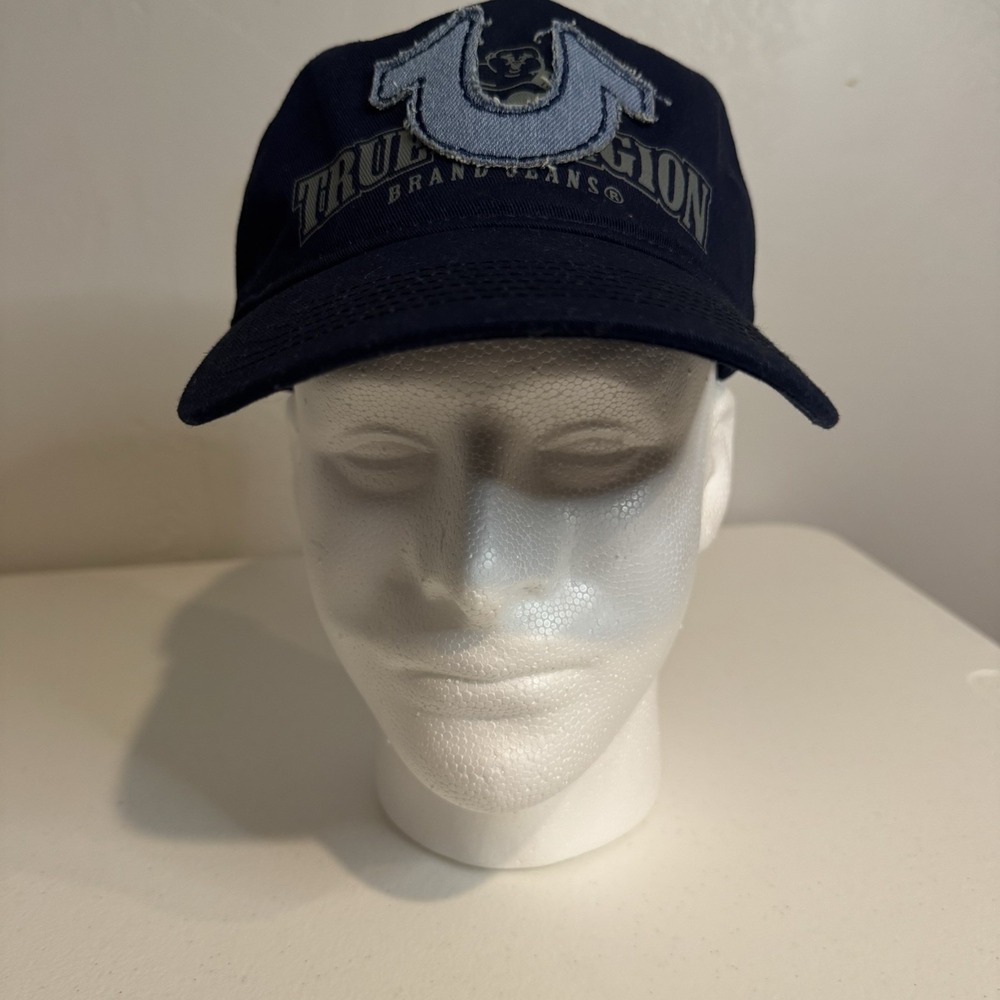 TRUE RELIGION Buddha Horseshoe Embroidered Hat Cap Blue Men's NWT $69